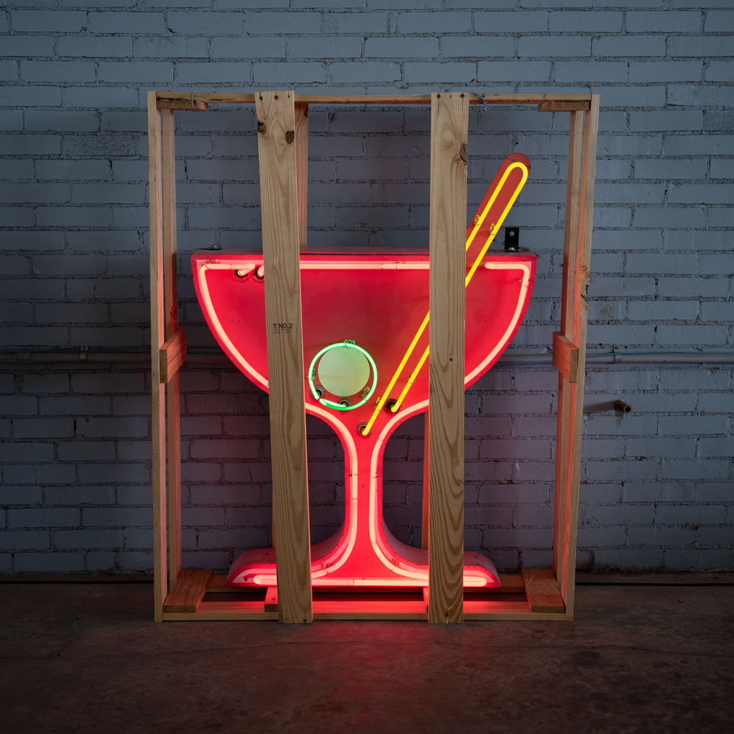 Restored Vintage Neon Cocktail Sign