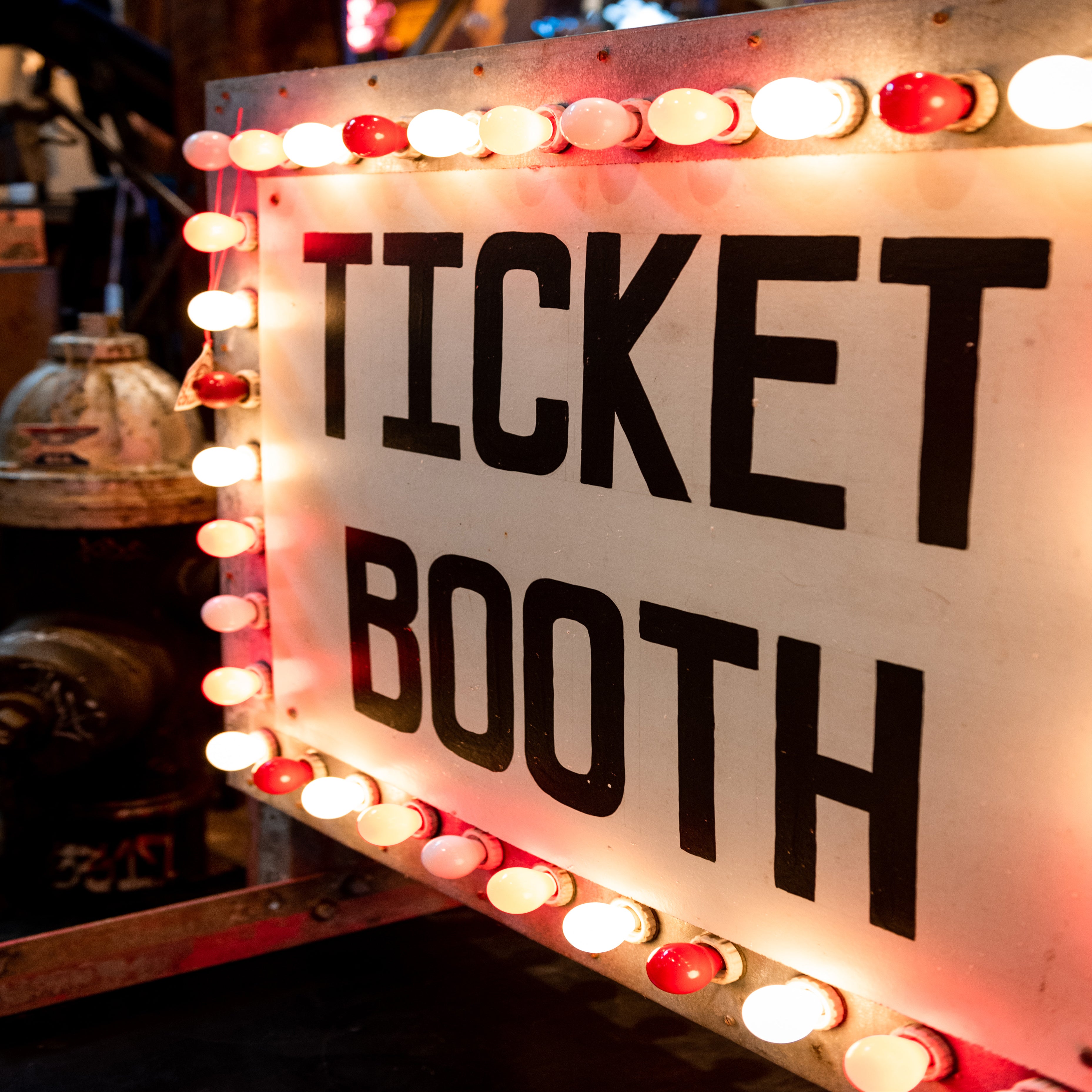 Question Booth Sign 1940s Ticket Booth Sign with Chain Lights – TWIN PINE