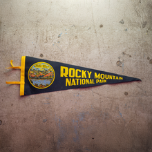 Load image into Gallery viewer, New Old Stock Rocky Mountain National Park &amp; Estes Park Felt Pennant, c. 1920s–1930s
